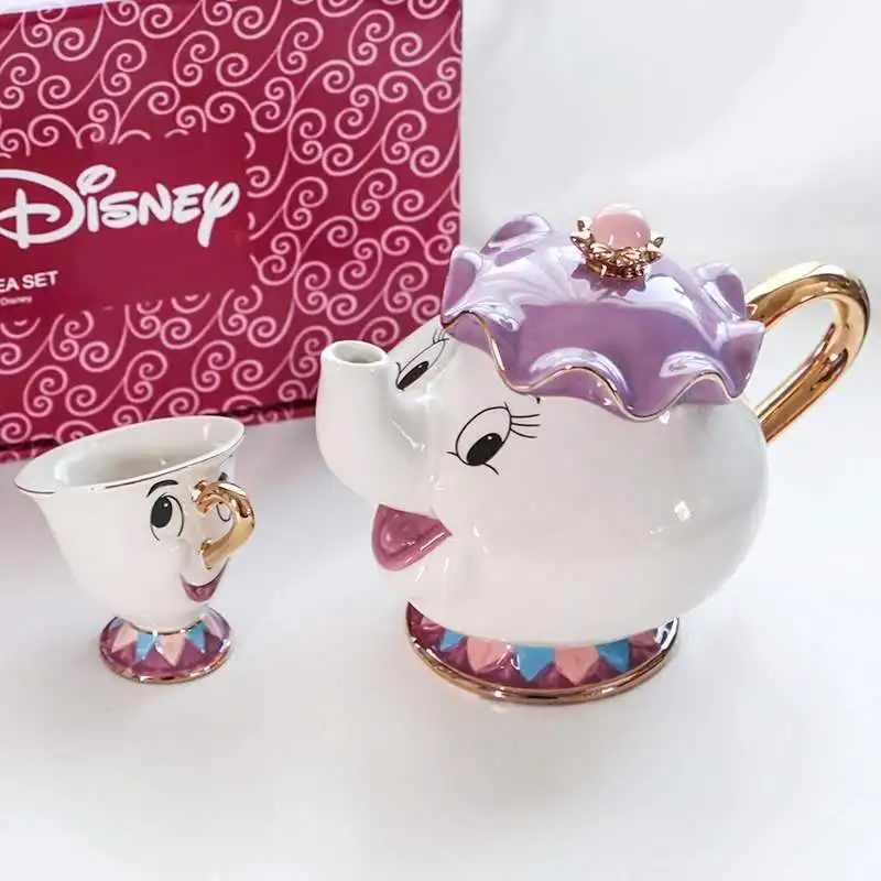 

CTS-002 Hot Sale New Wedding Thank You Gifts Beauty and The Beast Mrs. Potts Chip Tea Pot & Cup set Teapot Mug ( Pot & Cup), As picture show