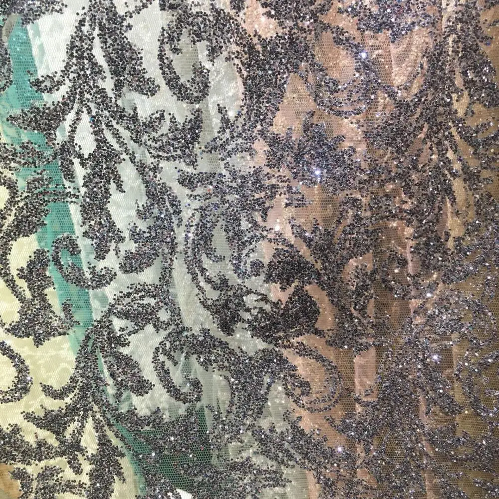 Glitter Sparkle Lace Fabric With Sequins For Bridal Dress Or Evening ...