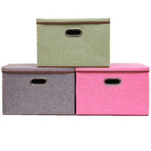 Image of Wholesale Large Capacity Cotton Linen Foldable Home Clothing Toys Storage
