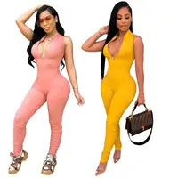 

2019 fashion sexy night club bodycon jumpsuit tight jumpsuit for women