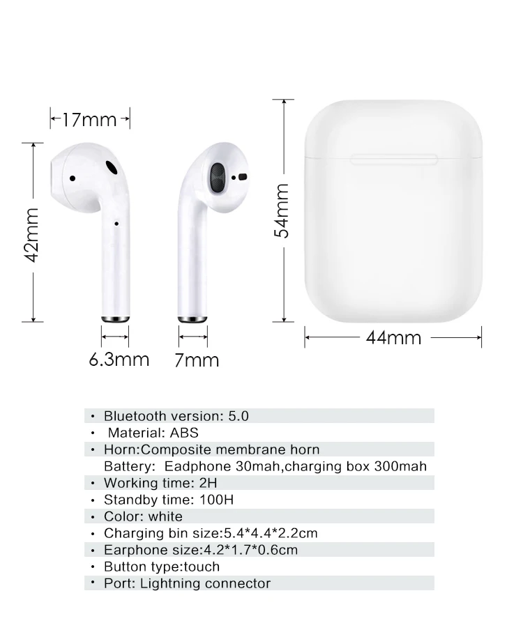 1:1 Airpo Wireless Pairing Rename pods GPS Charging case Ear Detection Tapping Control for Android IOS 2-3 Hours playing - ANKUX.COM