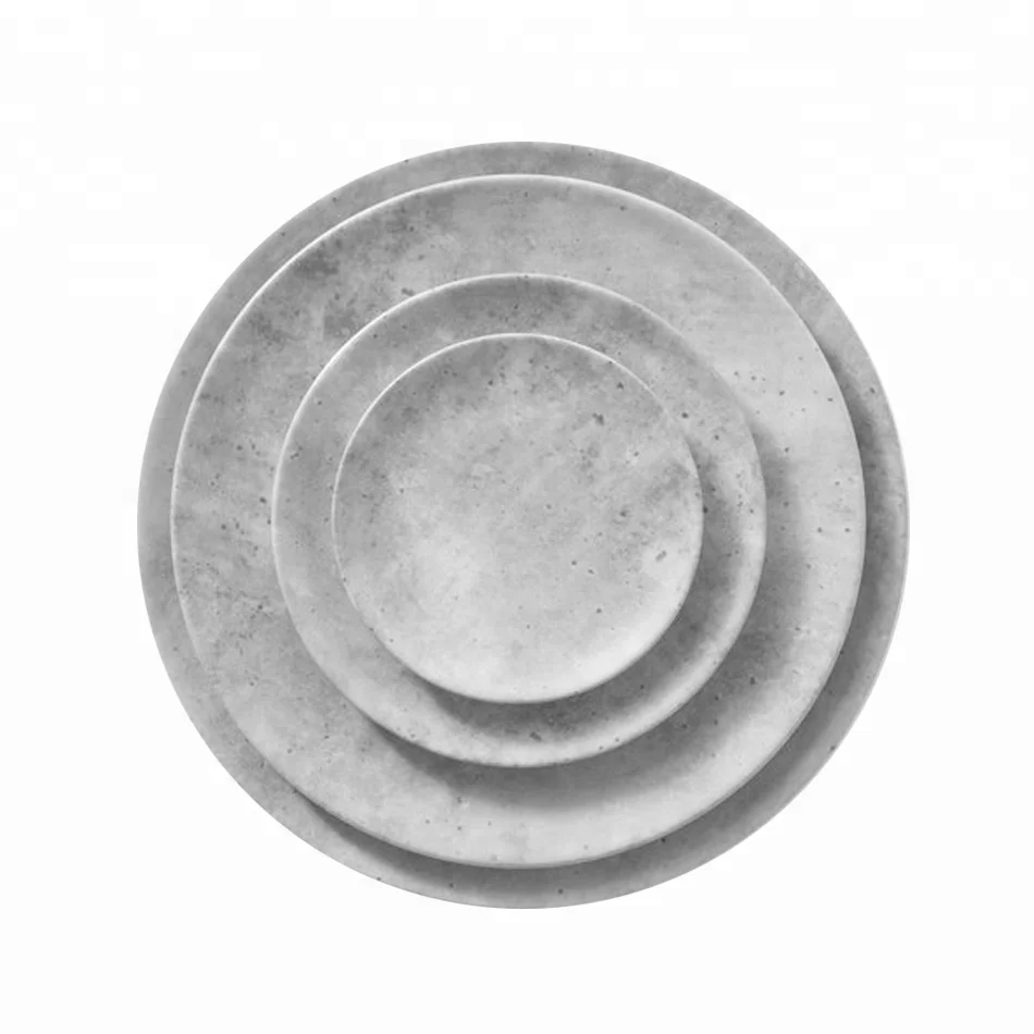 

Wholesale cheap natural high quality round ceramic dinner plate set, Cement