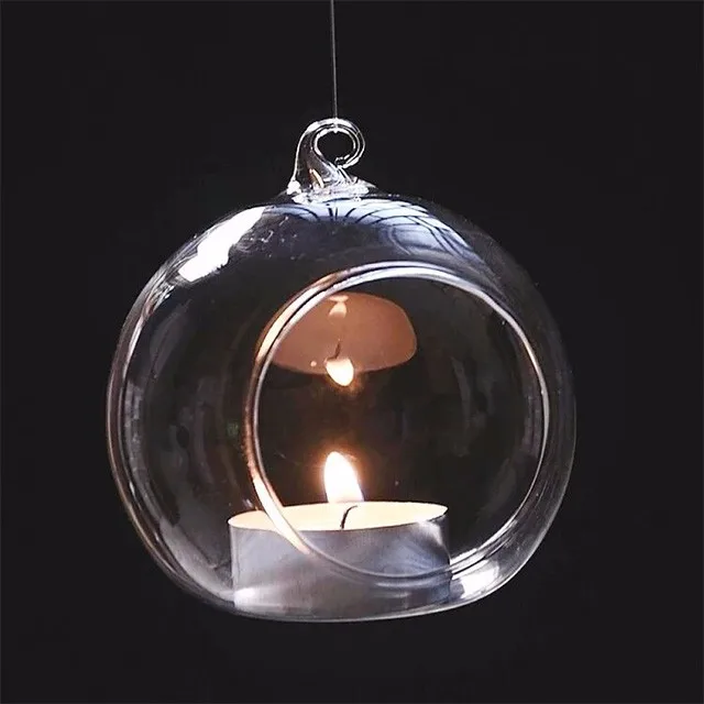 Crystal Hanging Wedding Glass Ball Candle Holder For Wedding