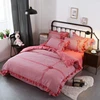 RTS bowknot environmental protection cotton washable bedding set,whole high quality comforter set/bed set 4pc 200*230cm/78"*90"