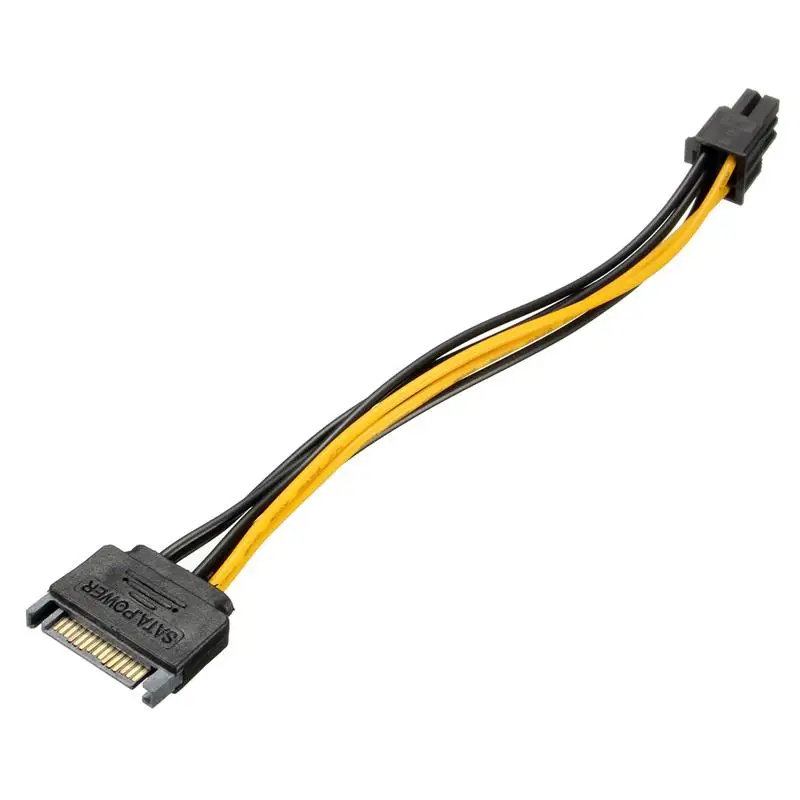 2 sata 6 pin. 6 Pin SATA Power Cable. SATA Power (15 Pin). PCI Express 6 Pin SATA. SATA 15-Pin (m) - 6-Pin (m).