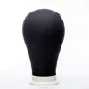 Wholesale professional hair making training black covered styrofoam polyurethane canvas block lesson wig display mannequin head