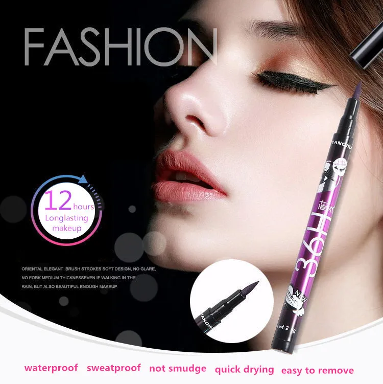 

High quality eyeliner container with brush applicator, Black