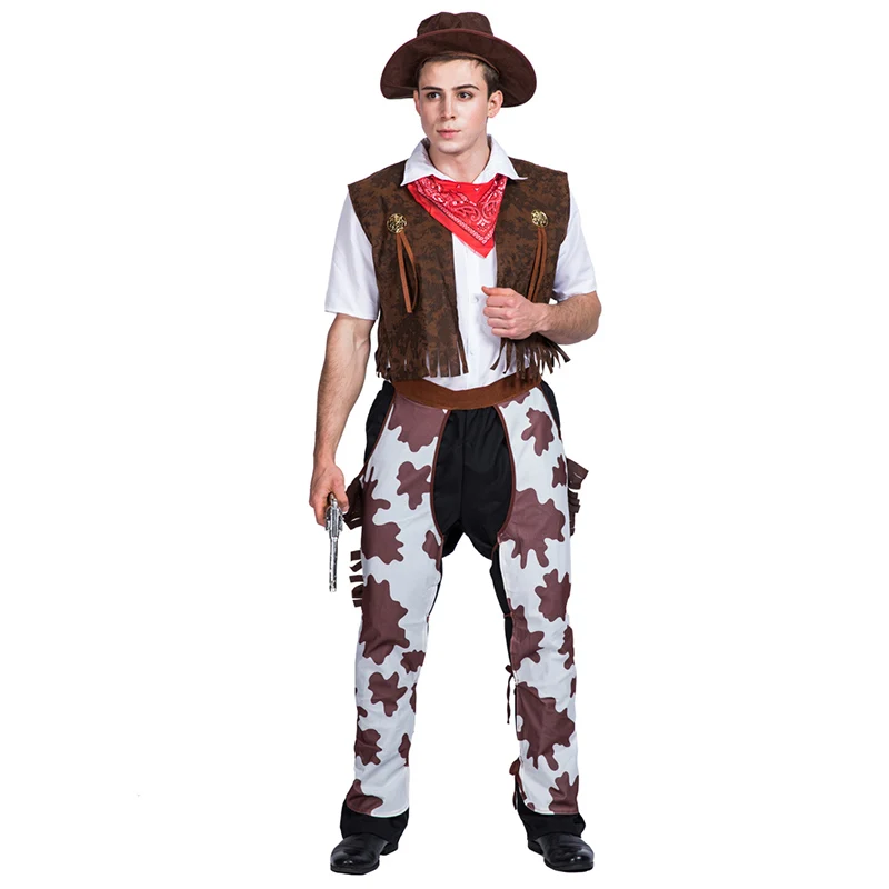 Carnival Party Fancy Dress Outfit Adult Men Cowboy Wild Western Cosplay 5964