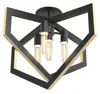 (C)UL&ETL modern wood accents with graphite finish flush mount ceiling light/light fixture of ceiling