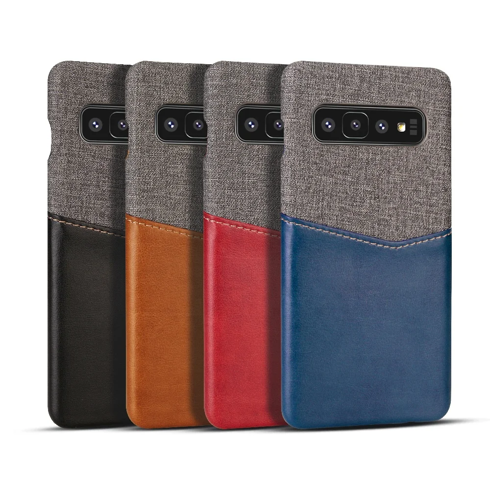 

new style leather phone case back cover for Samsung S10, S10Plus, S10Lite, Black;brown;sea blue;red