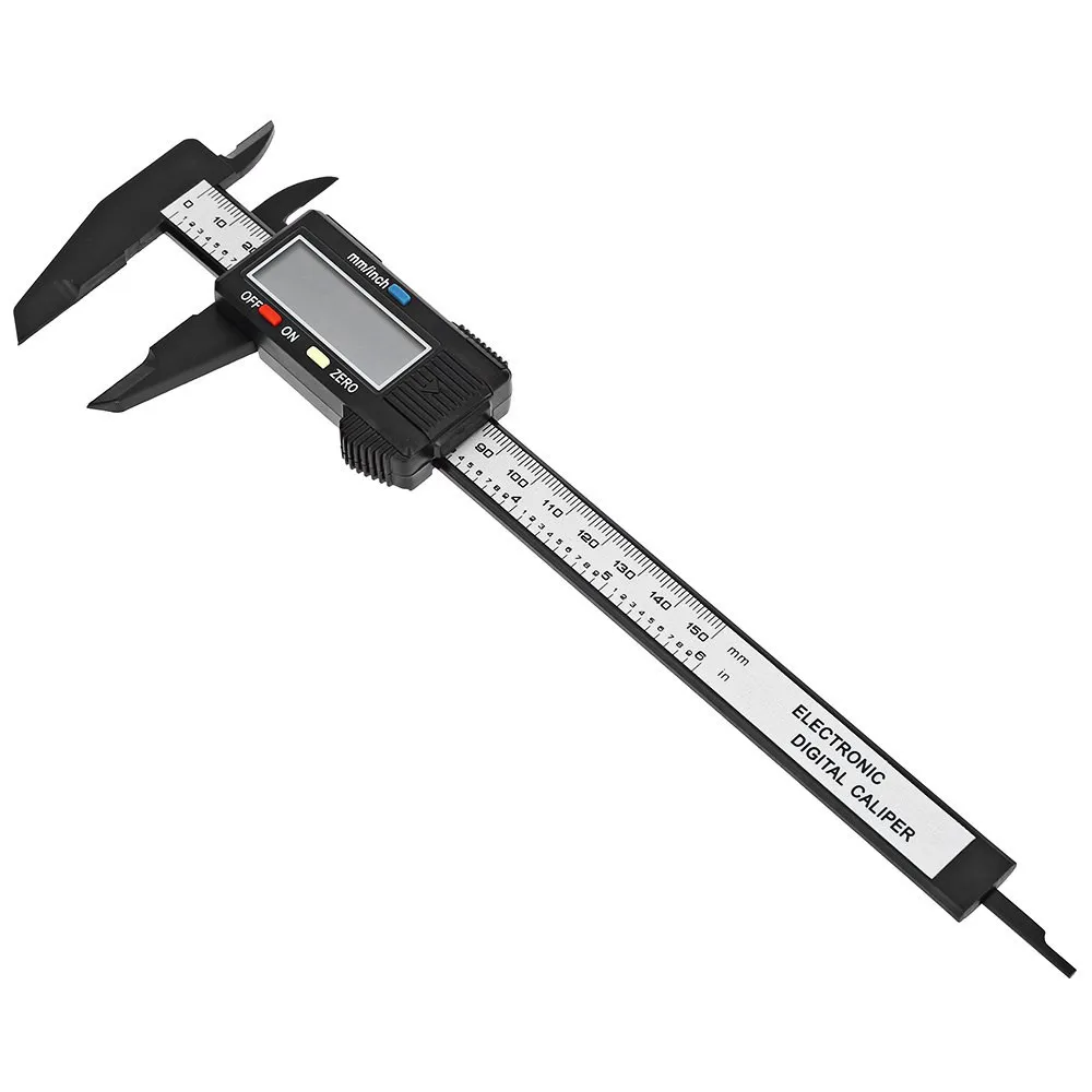 6 INCH LCD Digital Electronic Carbon Fiber Vernier Caliper Gauge Micrometer Sale 