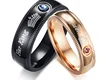 Stainless steel couple ring Her king His Queen crown couple men's gold wedding ring
