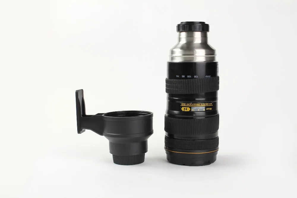 Personalised Nican 70-200 Camera Lens Shaped Drinking Thermos Mug