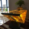 2018 hot sale tempered luxury acrylic solid surface Led art work table