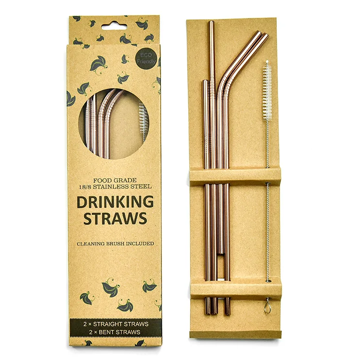 

FDA Approved Rose Gold Stainless Steel Drinking Straws For 20 oz 30 oz Tumbler, Customized