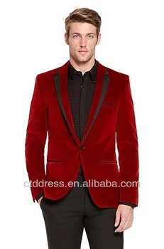 black and red velvet suit