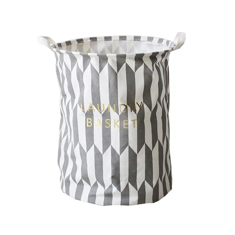 Grey ELEOPTION Foldable Laundry Baskets Bag with Handles Waterproof Laundry Basket Collapsible Clothing Storage Organizer Laundry Basket Linen Bin