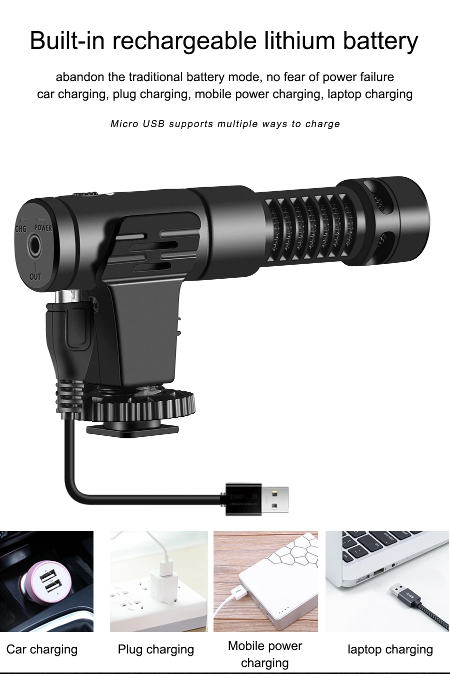 New Mobile Camera With Microphone Universal USB charger For Canon Sony  Nikon  Fujifilm Microphone Camera MIC-07 PRO