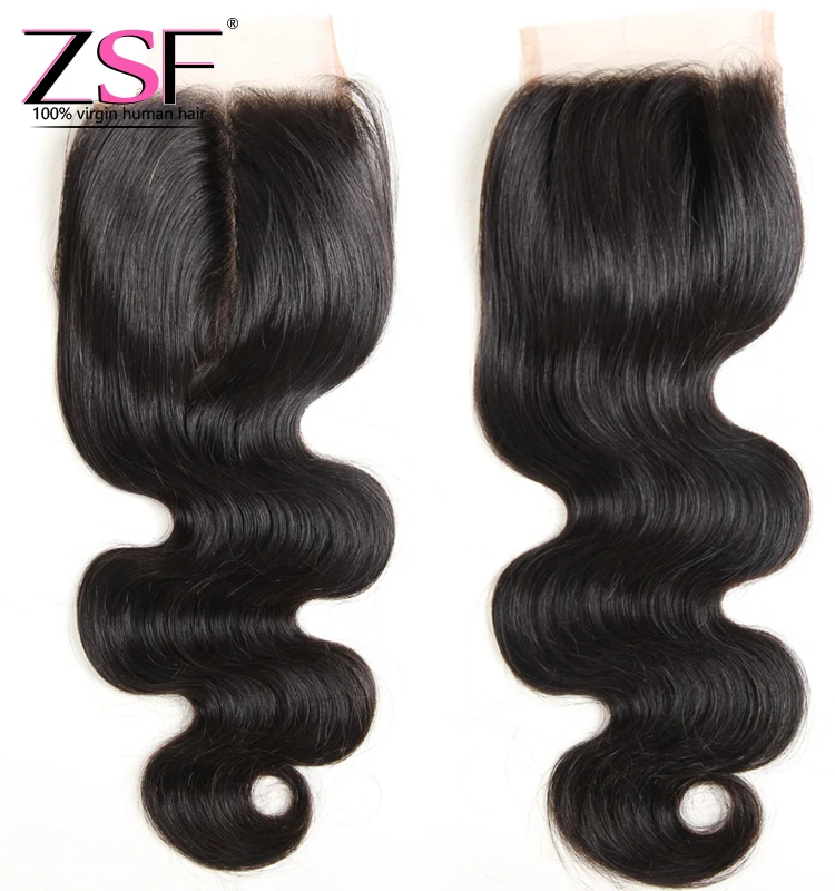 Wholesale Price Natural Color Body Wave Virgin Brazilian Hair 4x4 Lace Closure Frontal Closure Body Wave Lace Closure
