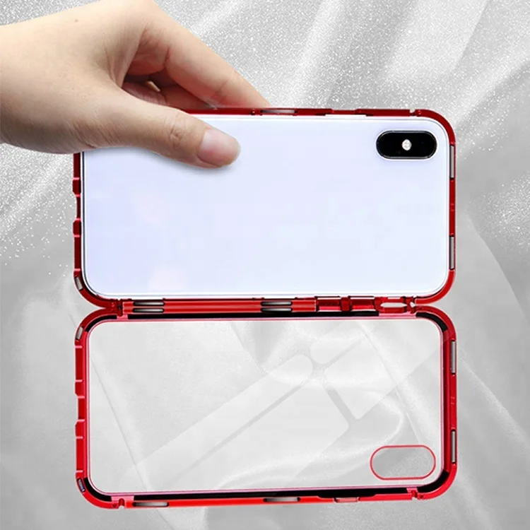 

Newest Transparent Mobile Phone Tempered Glass Back Cover Case Magnetic Cell Phone Case for apple iPhone X 7/8/9/10