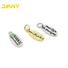 Custom Brand Logo Engraved Small Oval Shape Metal Tags for Jewelry