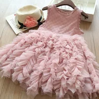 

Princess Dresses Children Formal Clothes Kids Fluffy Cake Smash Dress Girls Clothes For Birthday Costume Lace Outfits Y10647