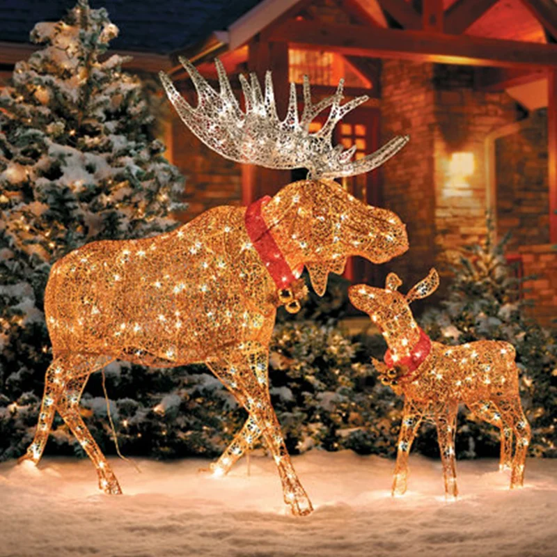 Outdoor Led Christmas Lighted Animals Life Size Sculptures Pegasus For