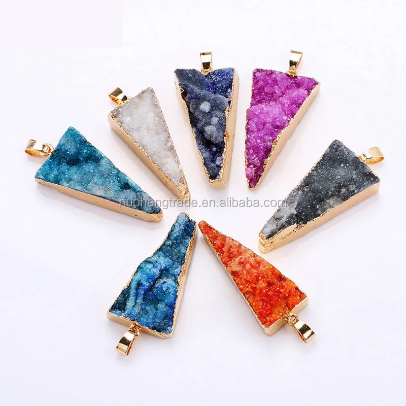 

Fashion Druzy Jewellery Gemstone Beads Druzy 18k Gold Jewelry Pendant