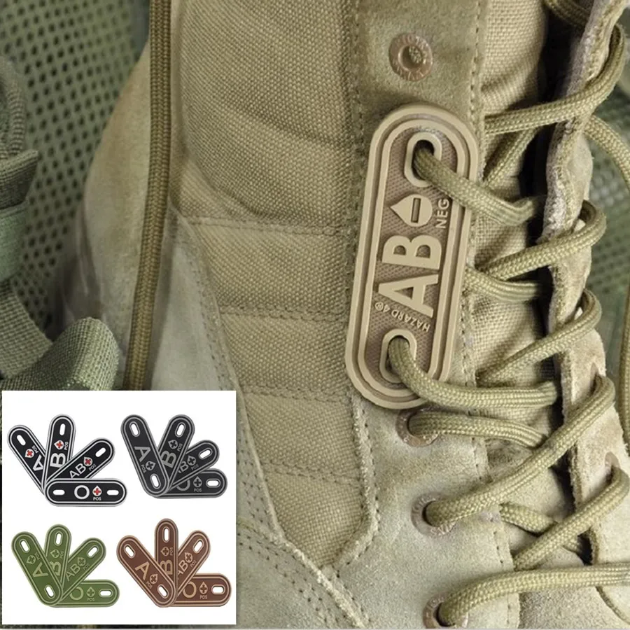 

Positive Negative A B AB O POS NEG + - JTG Set Blood Type PATCH Tactical ID Tag for Boots Backpack KeyChain Survival ill Gear