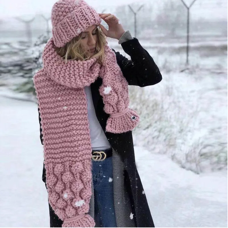 2018 Hottest Cable Cotton Knit Gloves Winter Women Hats Scarf And Hat ...