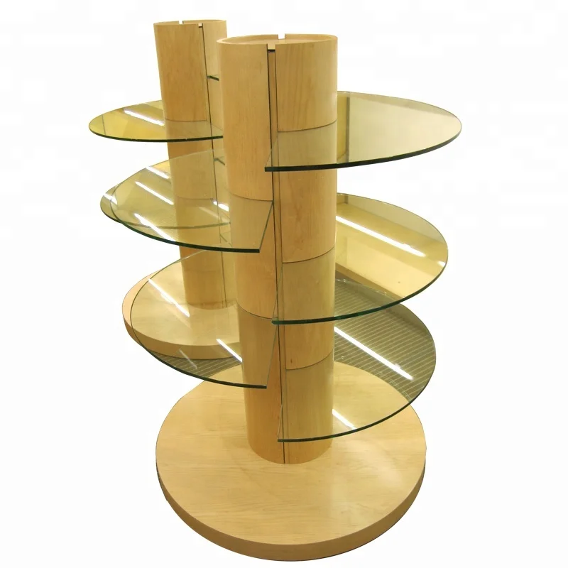 Retail Store Shelf Wooden Glass Displays Stands Round Buy Round
