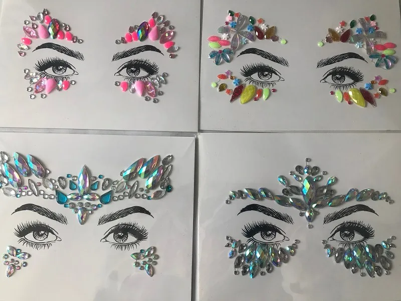 Face Jewels Rhinestones Adhesive Crystal Face Gem Tattoo Eyebrow Face Body Jewelry Sticker Buy 5709