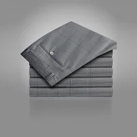 

Wholesale Super 130's 100% wool light grey checks pants men