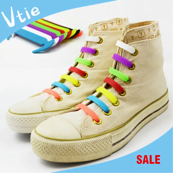 

Cheap Promotional Gift No tie shoelaces for kids and adults Hilace shoelace 12pcs/set, 7 colors
