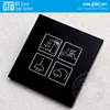 4 Gang 12V DC IO method RJ45 connecting RCU Tempered glass wall touch switch