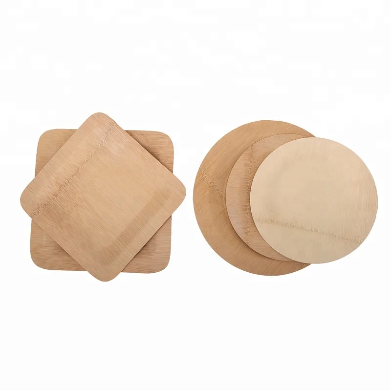 

Bamboo Plates Wooden Plates Disposable wooden plates cutlery, Yellow,white