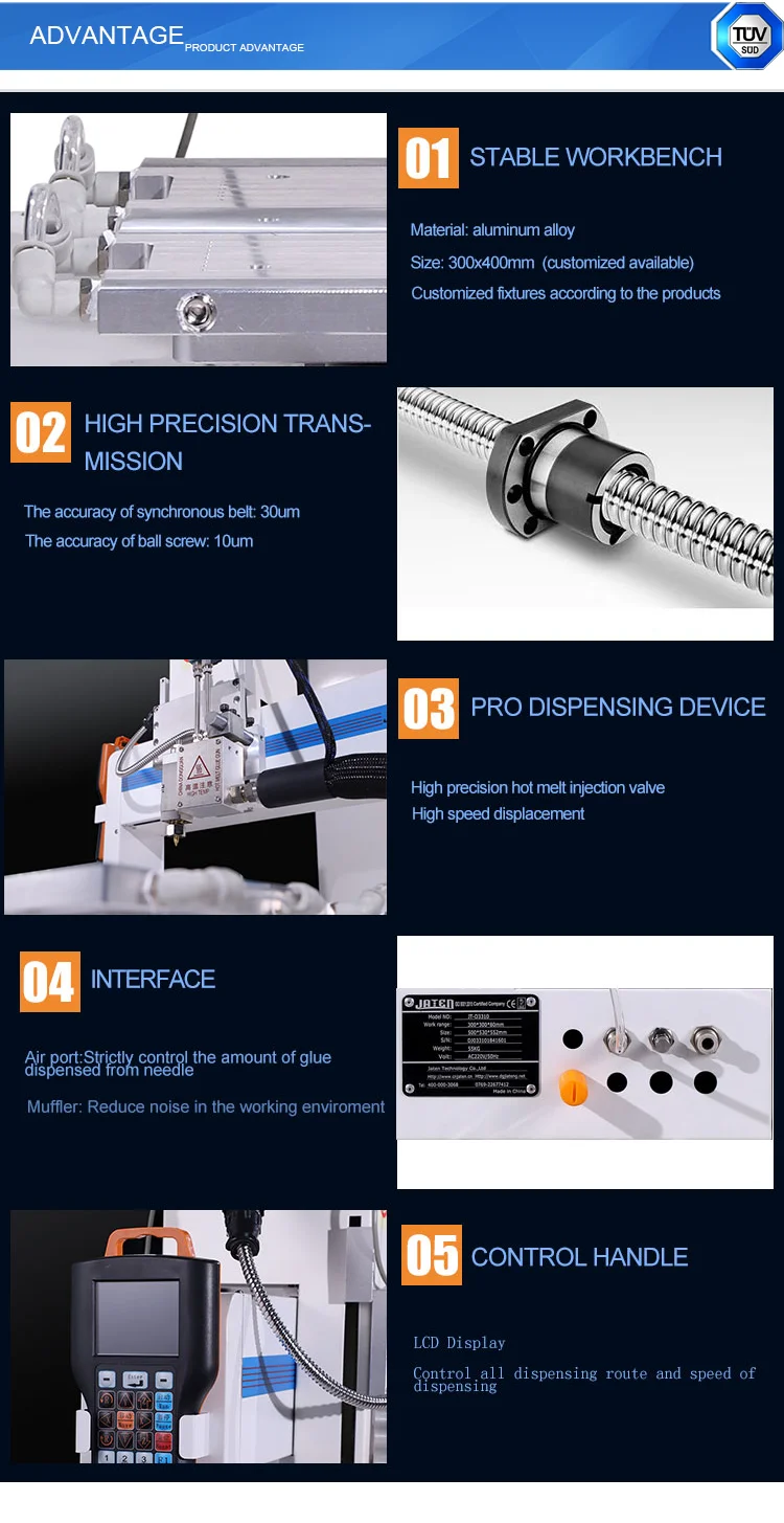 3 Axis Hot Melt Ce Certified Desktop Automatic Glue Dispensing Machine