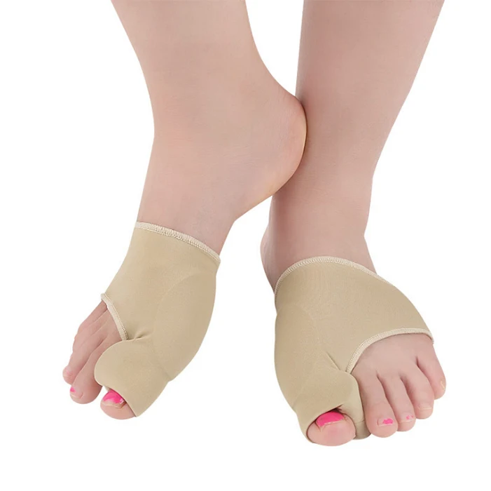 

Hallux Valgus Toe Foot Protector Corrector Bunion Pads Sleeves with Silicone Toe Spacers Feet Pain Relief, Nude