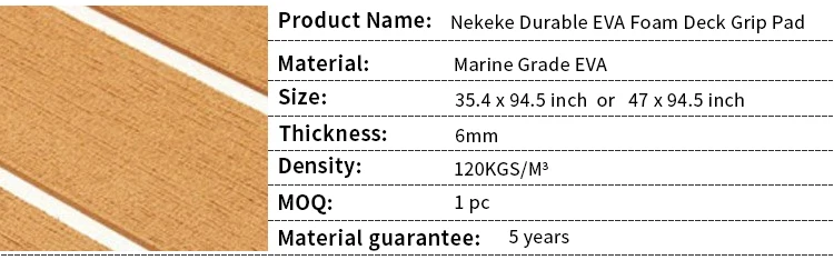 EVA Foam deck pad Faux Teak Sheet Boat Yacht Synthetic Teak Decking Brown with White Lines