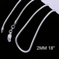 

New Simple Design 925 Silver Chain Necklace Italian Silver Chains Snake Necklace