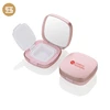Custom newest design empty pink square cushion BB cream container case liquid foundation compact powder case