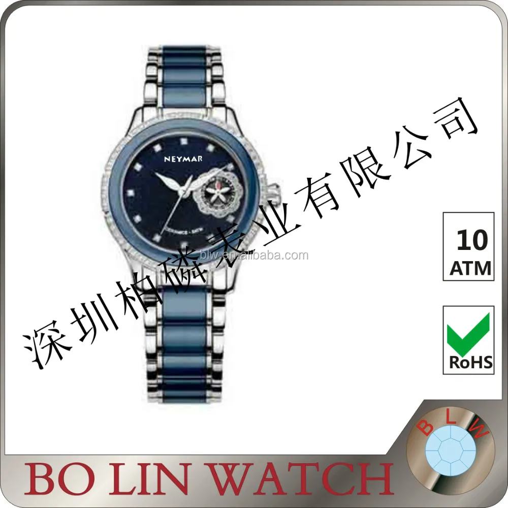 Stainless Steel Wrist Watch with Bracelet & Clasp, Custom Logo watch
