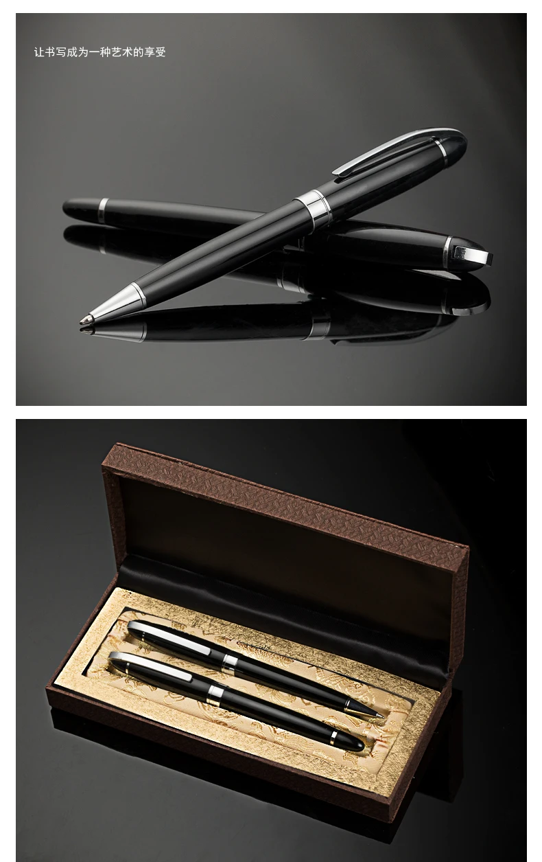 2023 Factory Wholesale Business Metal Pen Set Black Pen Set Gift Pen ...