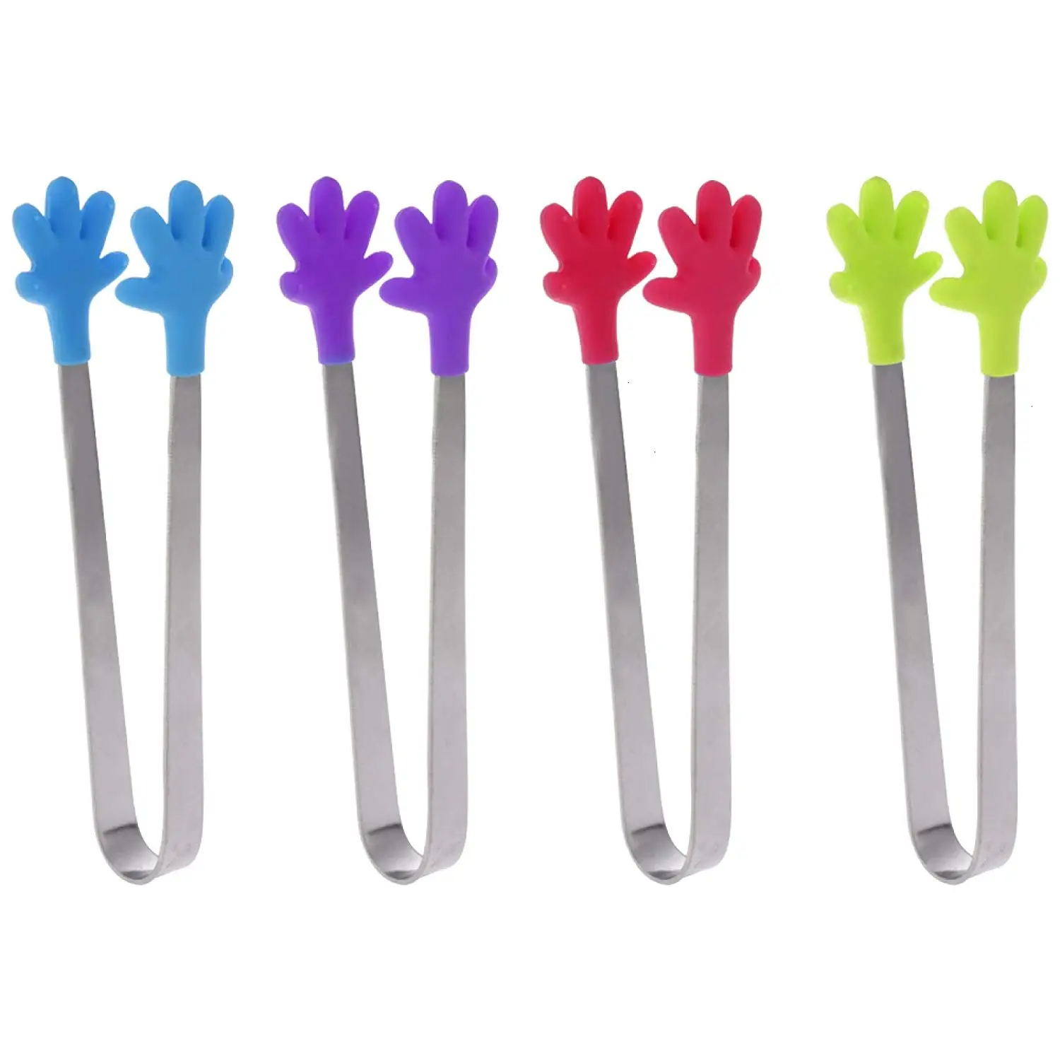 Kitchen Gadgets Mini Tongs Set Of 4 Silicone Hand Shape Tongs Buy