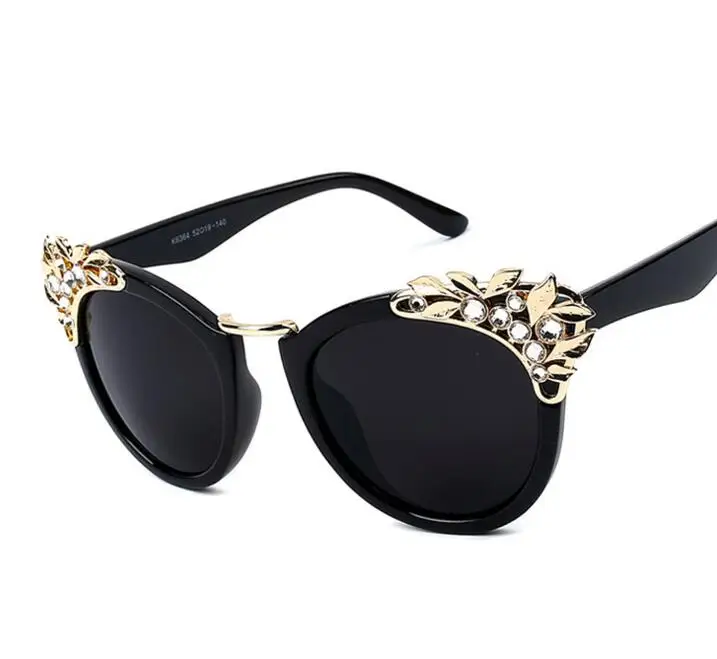 

Wiipu Luxury Rhinestone Diamond Sunglasses Women Europe Style Eyeglasses Fashion Models Glasses Personality Cat Eye Sunglass