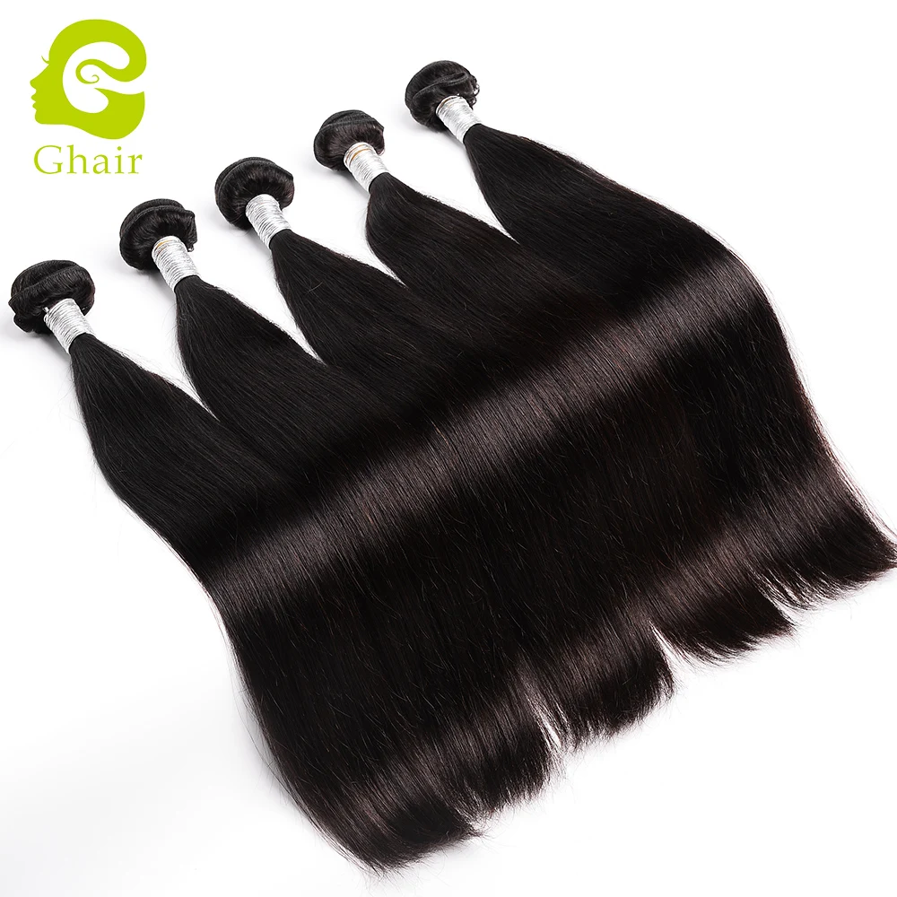 

Ghairs Natural Color 100% Grade 8A Human Hair Straight Wave Hair Weaving