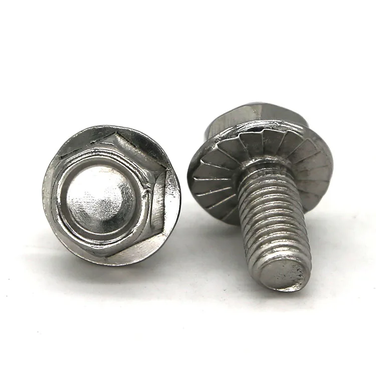 10 Pieces. 304 Stainless Steel M6 Toothed Flange Hexagonal Safety Nuts