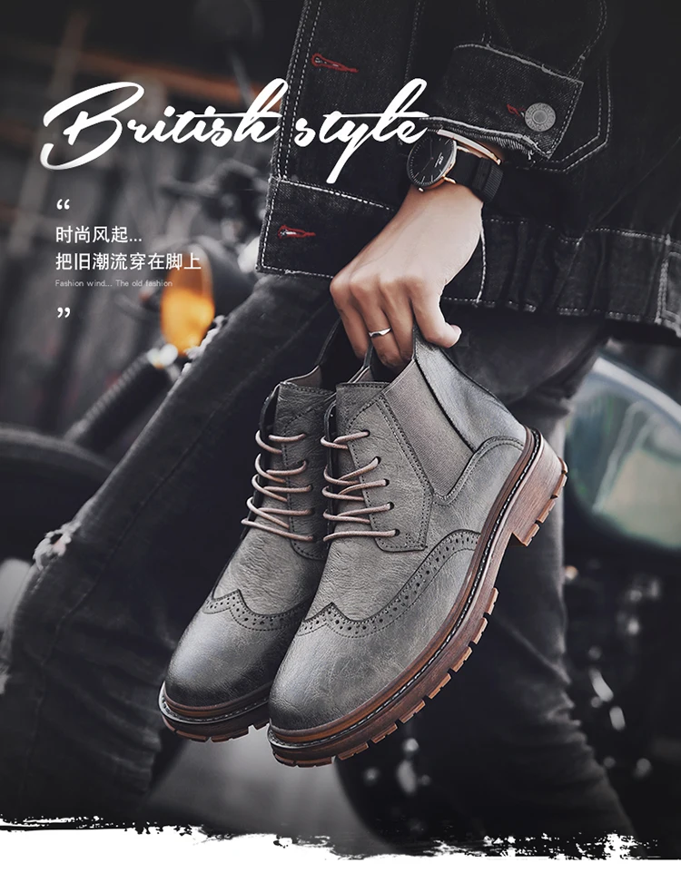 Chinese Factory Men's Shoes Mid Top Ankle For Work Or Casual Wear ...