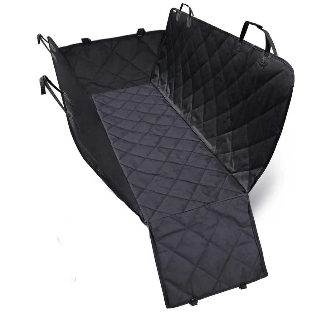 

Scratch Waterproof Washable Quilted 600D Oxford Front Back Protection Pet Dog Hammock Seat Cover For Trucks SUV, Black