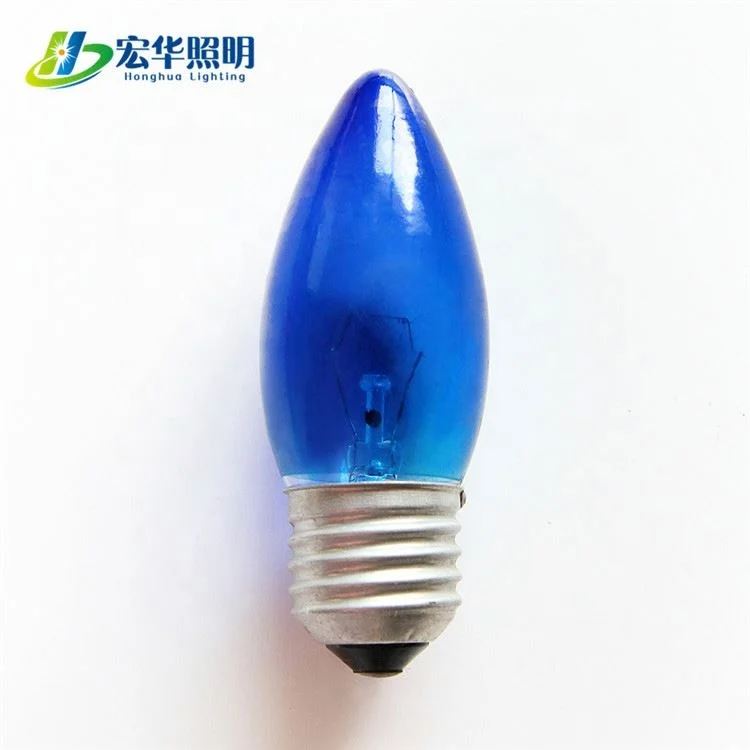 C35 E14/E27/E26/B22 15w blue color frosted incandescent light bulb